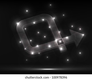 grey abstract arrow. vector illustration