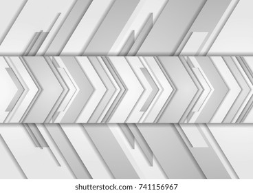 Grey abstract arrows technology background. Vector design