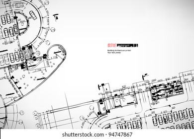 Grey abstract background. Architectural theme. Working drawings