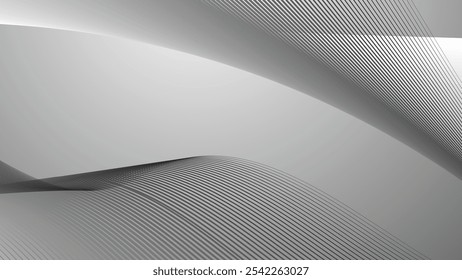 Grey abstract background with curve stripes line for backdrop or presentation