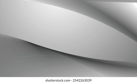 Grey abstract background with curve stripes line for backdrop or presentation