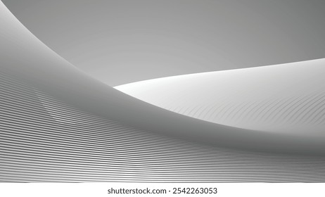 Fondo abstracto gris con línea de rayas curvas para el telón de fondo o la presentación