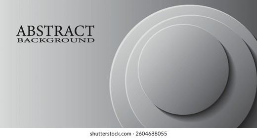 grey abstract background. Dynamic shapes with 3d circle yellow papercut layer 