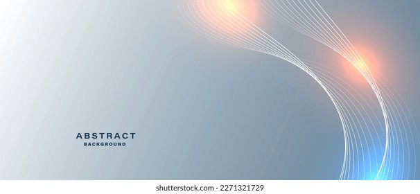 Grey abstract background with flowing particles. Digital future technology concept. vector illustration.