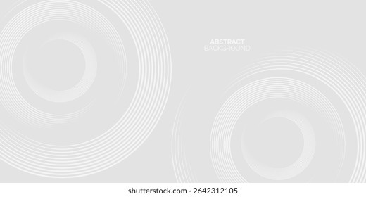 Fondo abstracto gris con círculos brillantes. Elemento de líneas circulares. Concepto de tecnología futurista. Traje para el Anuncio, folleto, presentación, corporativo, cubierta, cartel, Sitio web