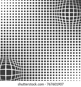 Grey abstract background with half tone effects. Bloated dots texture, vector illustration.