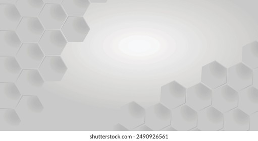 grey abstract background with hexagon  circles