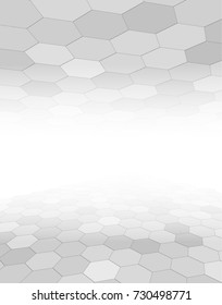Grey Abstract background with hexagon pattern, vector