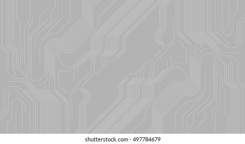 Fondo abstracto gris con chip de placa de circuito de alta tecnología. Diseño de procesador de tecnología de vectores