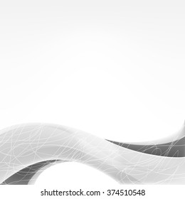 Grey abstract background - smooth body wave