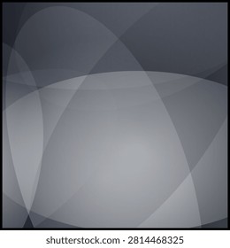 Grey abstract background with transparent curved shapes and gradient effect