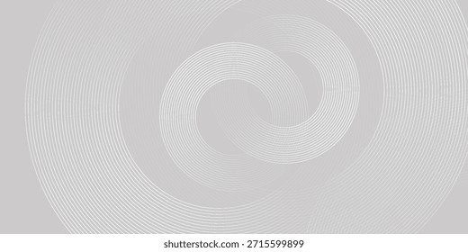 Fondo abstracto gris con líneas blancas del círculo. Diseño geométrico del arte de la línea de la raya. Patrón de líneas mínimas. Concepto futurista moderno.