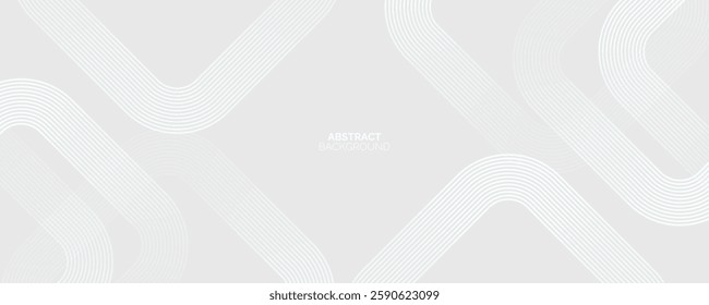 Grey abstract background with white lines. Geometric stripe line art design. Minimal lines pattern. Modern futuristic concept. Suit for presentation, cover, banner, website, business