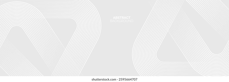 Grey abstract background with white lines. Geometric stripe line art design. Minimal lines pattern. Modern futuristic concept. Suit for presentation, cover, banner, website, business