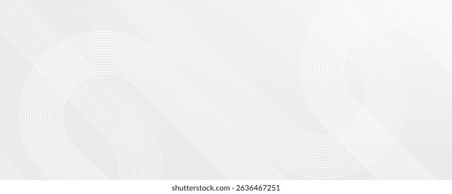 Grey abstract background with white lines. Geometric stripe line art design. Minimal lines pattern. Modern futuristic concept.