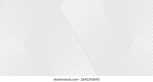 Grey abstract background with white lines. Geometric stripe line art design. Minimal lines pattern. Modern futuristic concept. Suit for presentation, cover, banner, website, business