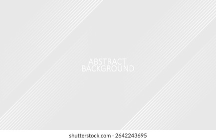 Grey abstract background with white lines. Geometric stripe line art design. Minimal lines pattern. Modern futuristic concept. Suit for presentation, cover, banner, website, business