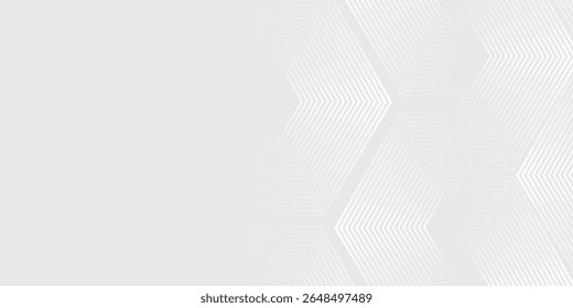 Grey abstract background with white lines. Geometric stripe line art design. Minimal lines pattern. Modern futuristic concept. Suit for presentation, cover, banner, website, business