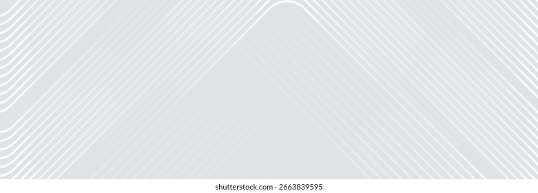 Grey abstract background with white lines. Geometric stripe line art design. Minimal lines pattern. Modern futuristic concept. Suit for presentation, cover, banner, website, business