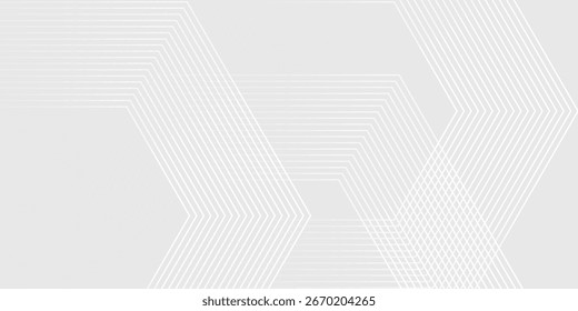 Grey abstract background with white lines. Geometric stripe line art design. Minimal lines pattern. Modern futuristic concept.