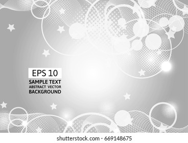 Grey abstract circle and wave vector background