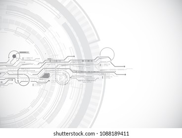 Grey Abstract Circuit Circle Technology