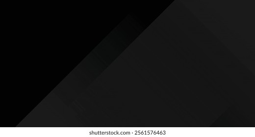 Grey abstract curved wavy lines on black background. Black background with line curve design. Blurred black silk fabric. Iridescent and shining like a star in the night sky, It has a taffeta-like body