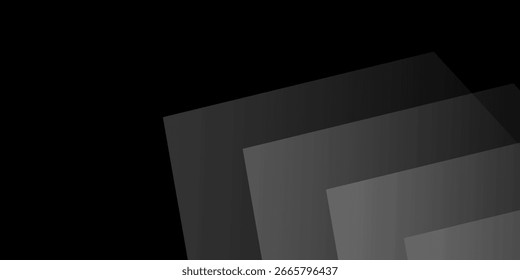 Graue, abstrakte, gewellte Linien auf schwarzem Hintergrund. Schwarzer Hintergrund mit Linienkurvendesign. Schwarzer, unscharfer Seidenstoff. Für die Website-Präsentation 
