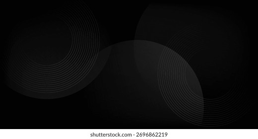 Linhas onduladas curvas abstratas cinzentas no plano de fundo preto. Fundo preto com design de curva de linha. Tecido de seda preto desfocado.