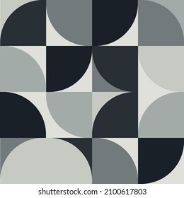 Grey Abstract geometric artwork design with simple square, triangle, circle shapes. Vertical pattern with geometric elements. Ideal for web banner, business presentation, branded packaging, fabric pri