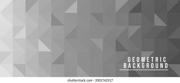 Grey abstract geometric background for banner template. Mosaic background. Multicolor triangular background. Digital. Wallpaper. Website.