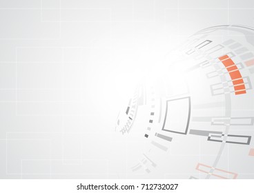 Grey Abstract geometric technology shape of concept background, vector illustration