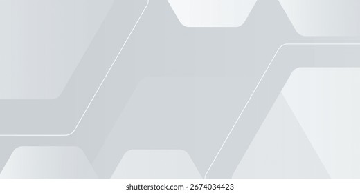 O hexágono abstrato cinza forma o plano de fundo da linha branca. Conceito simples.