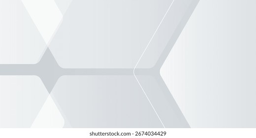 Fondo de línea blanca de Formas hexagonales abstractas grises.