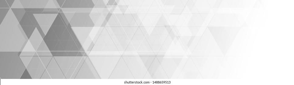 Graues abstraktes High-Tech-Low-Poly-geometrisches Banner-Design. einfarbiger futuristischer Hintergrund. Vektorgrafik