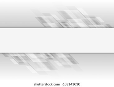 Fondo del folleto geométrico del vector de alta tecnología abstracto gris