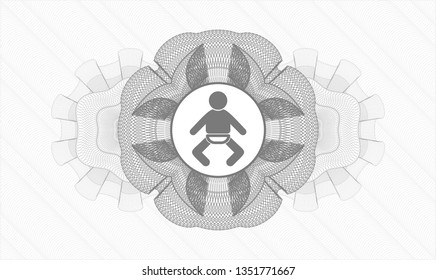 Grey abstract linear rosette with baby icon inside