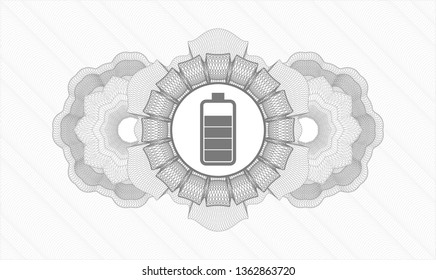 Grey abstract linear rosette with battery icon inside