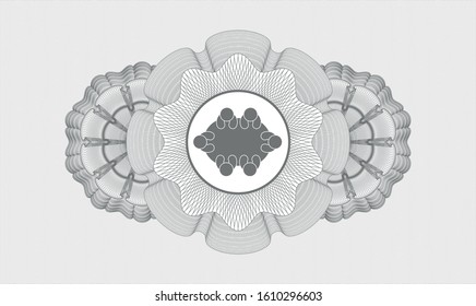 Grey abstract linear rosette with business meeting teamwork icon inside