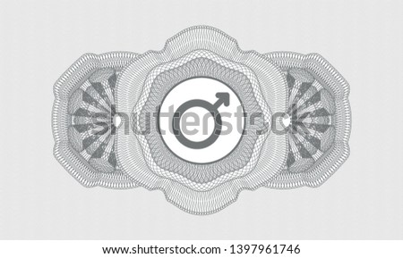 Grey abstract linear rosette with male icon inside