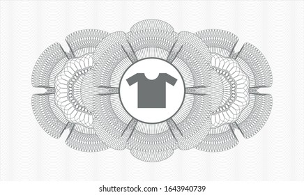 Grey abstract linear rosette with shirt icon inside