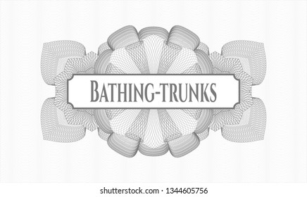 Grey abstract linear rosette with text Bathing-trunks inside
