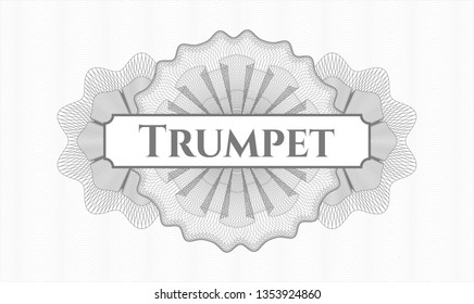 Grey abstract linear rosette with text Trumpet inside