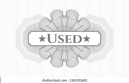 Grey abstract linear rosette with text Used inside