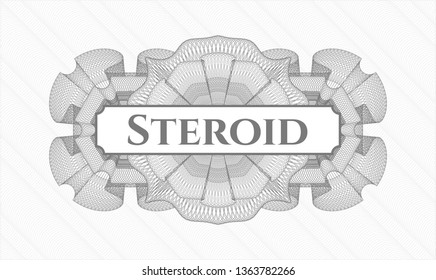 Grey abstract linear rosette with text Steroid inside
