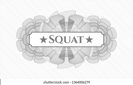 Grey abstract linear rosette with text Squat inside