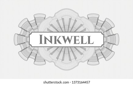 Grey abstract linear rosette with text Inkwell inside