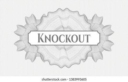 Grey abstract linear rosette with text Knockout inside