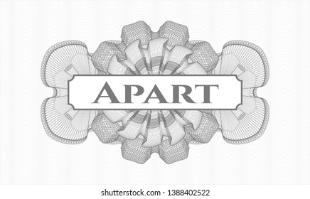Grey abstract linear rosette with text Apart inside