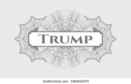 Grey abstract linear rosette with text Trump inside